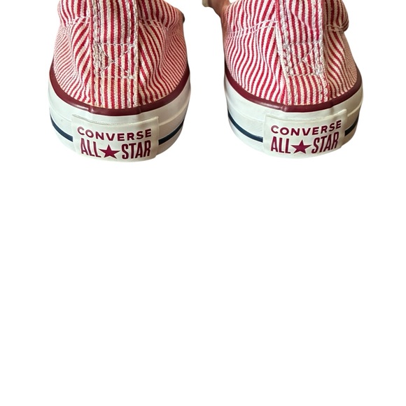 Converse Red and White Striped Sneakers - Picture 8 of 13